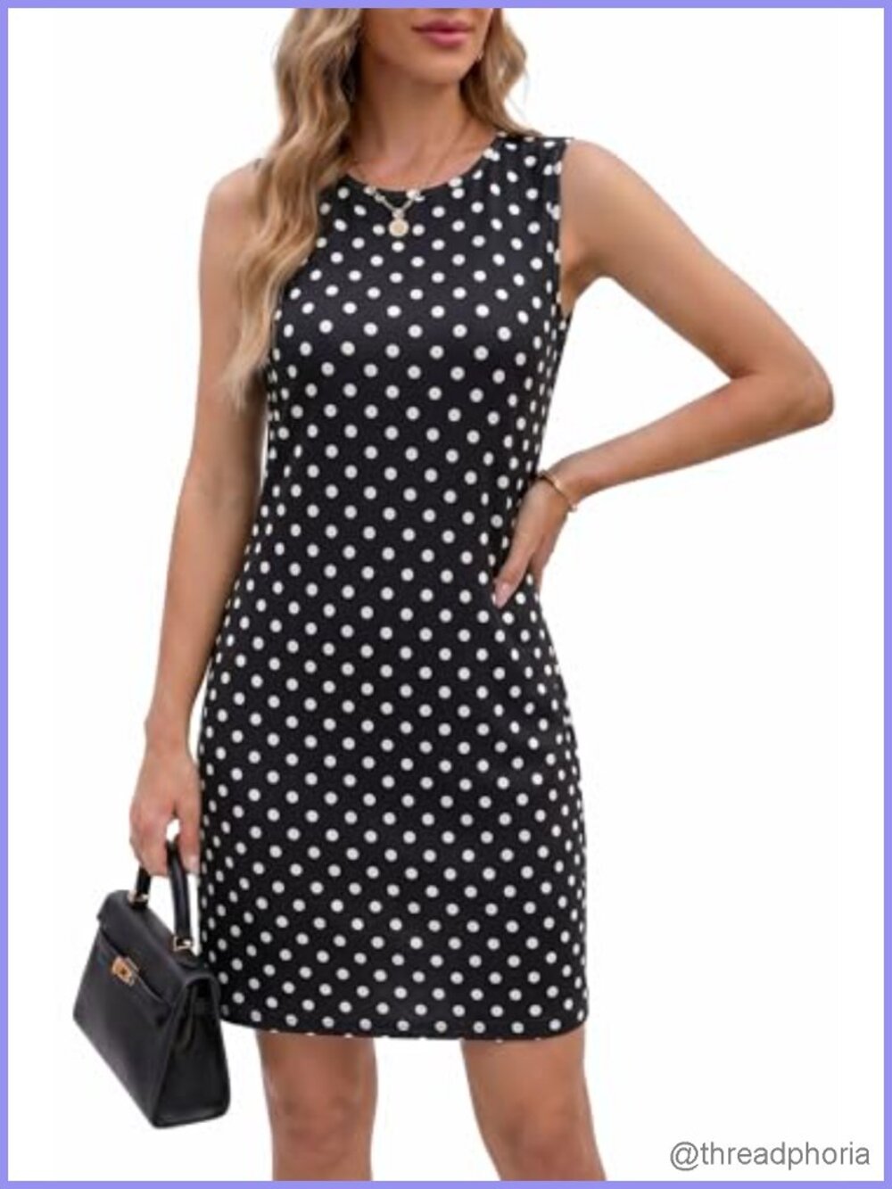 Women's Polka Dot Sleeveless Summer Dress with Pockets